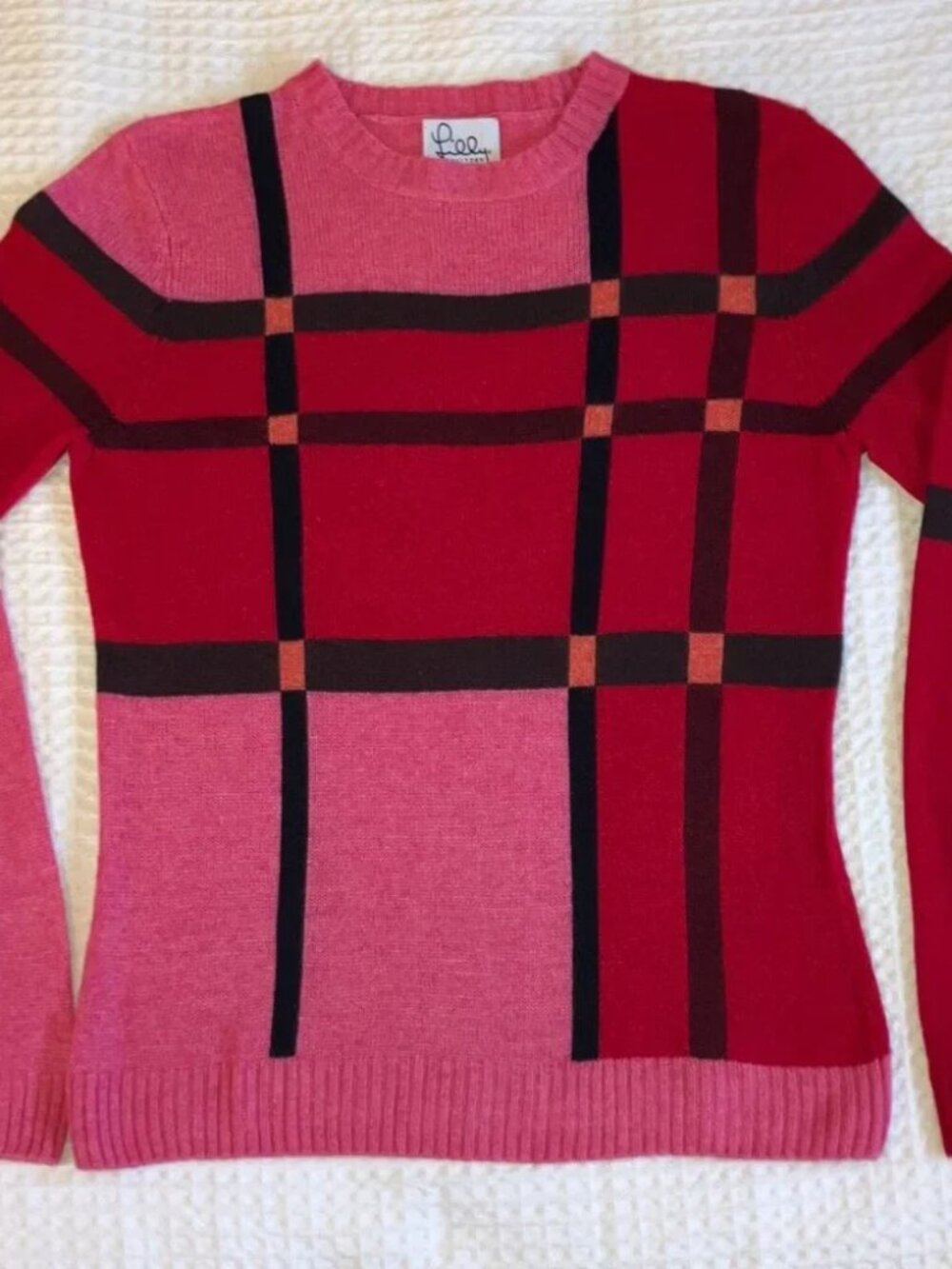 Lilly Pulitzer White Label Plaid Sweater